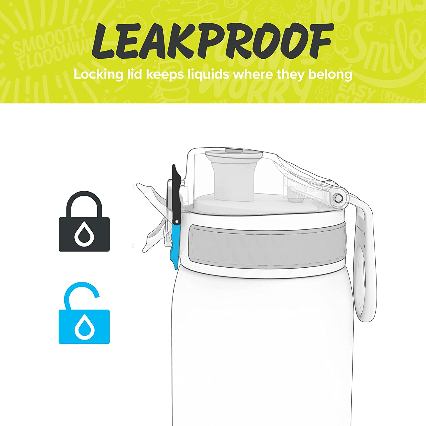 One Touch On-The-Go Printed Water Bottle