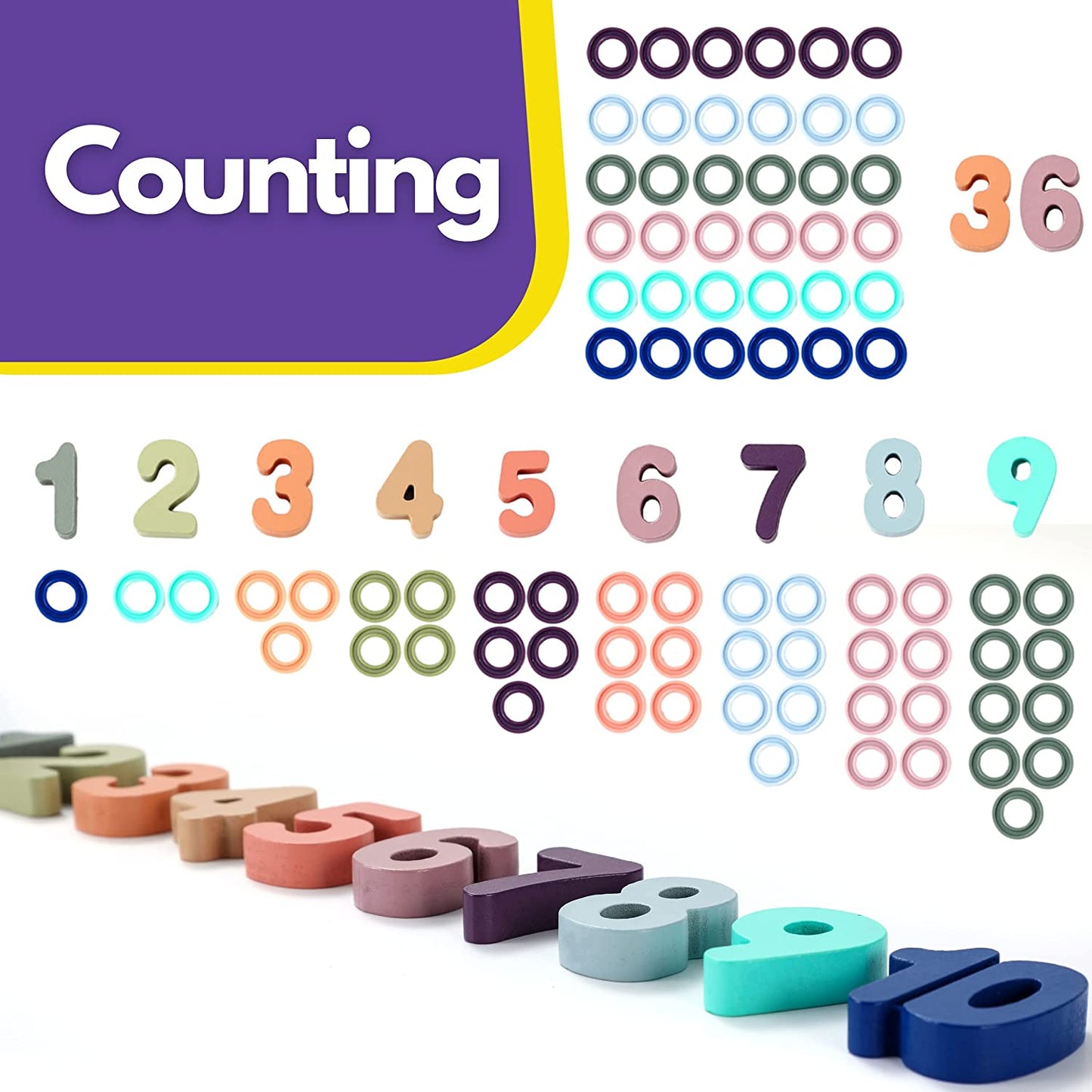 Montessori Toys for Toddlers Shape Sorting Counting Game