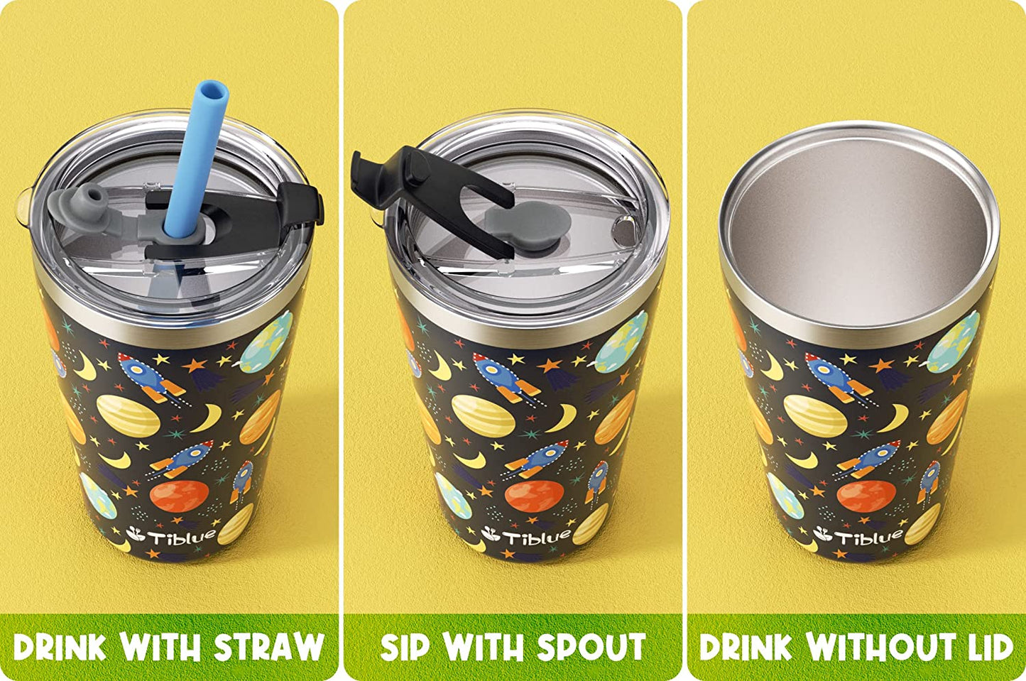 2 Pack Spill Proof Vacuum Stainless Steel Insulated Tumbler for Toddlers