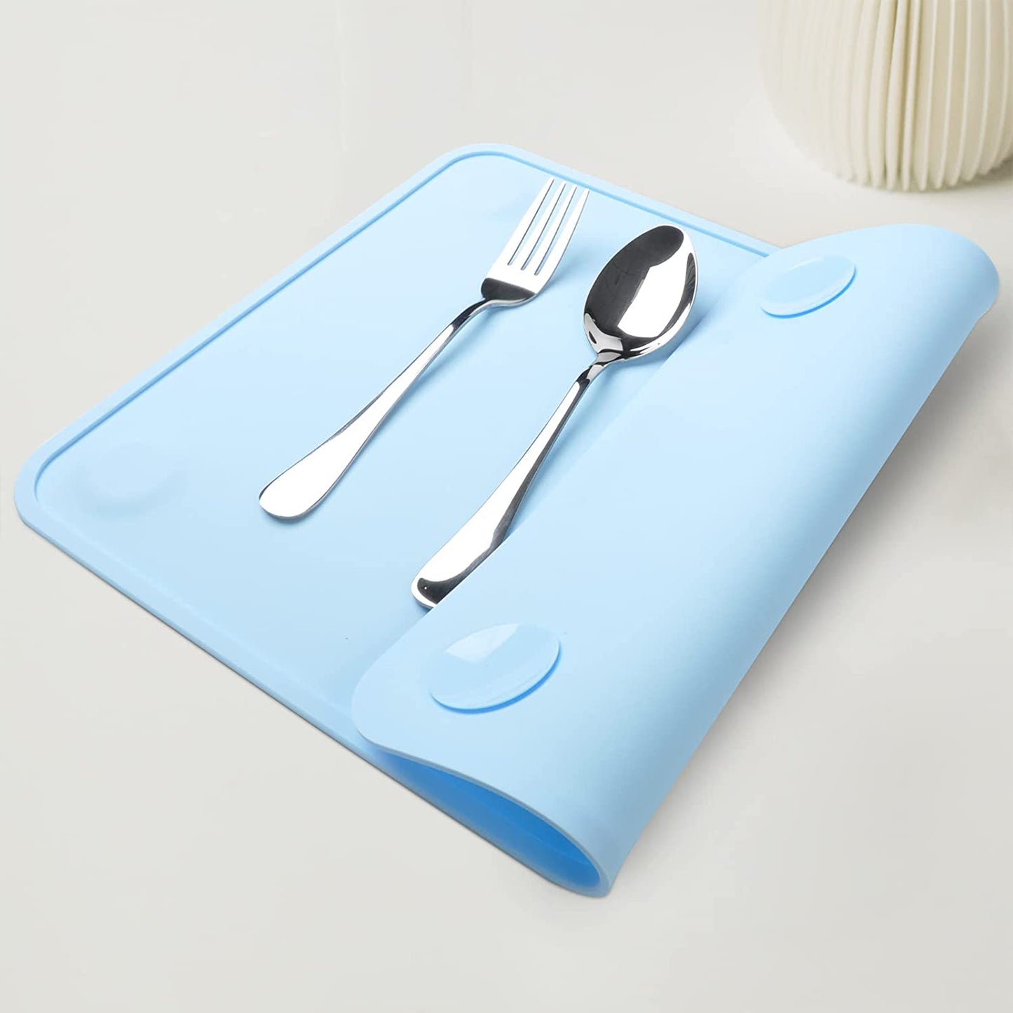 Silicone Kids Placemat with Suction Stick to Dining Table