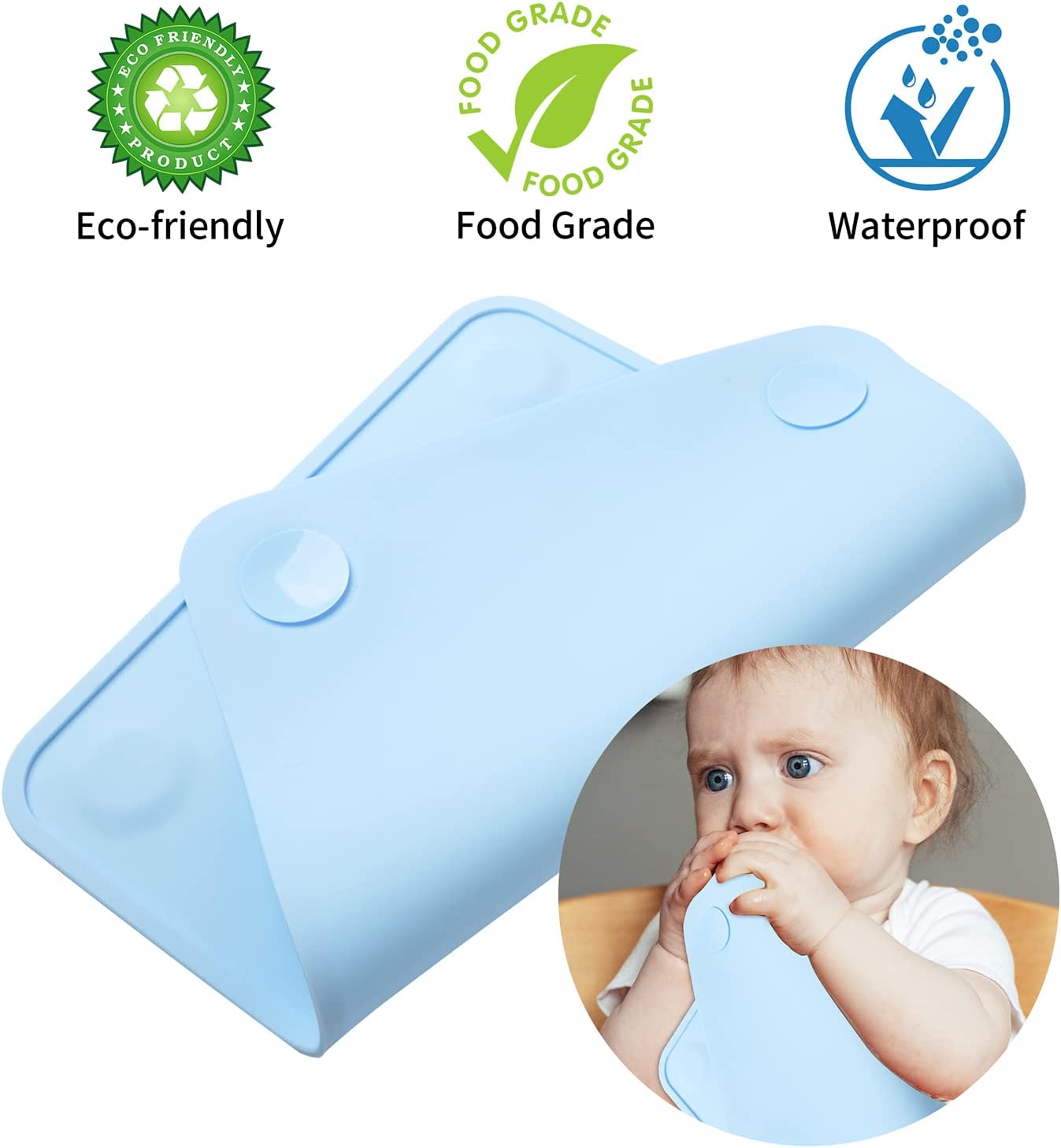 Silicone Kids Placemat with Suction Stick to Dining Table