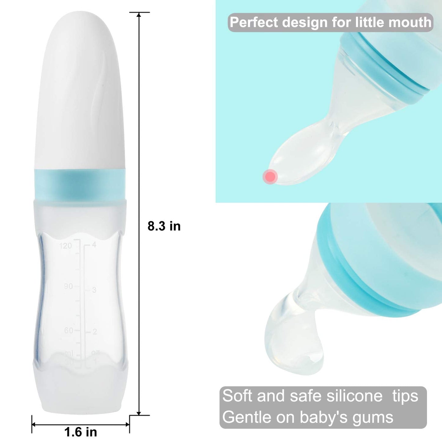 (2 Pack) Silicone Baby Food Dispensing Spoon