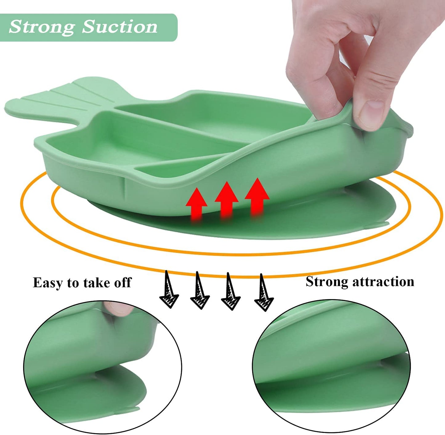 Silicone Plates for Baby Kids Infant Feeding Supplies Fits Most Highchair