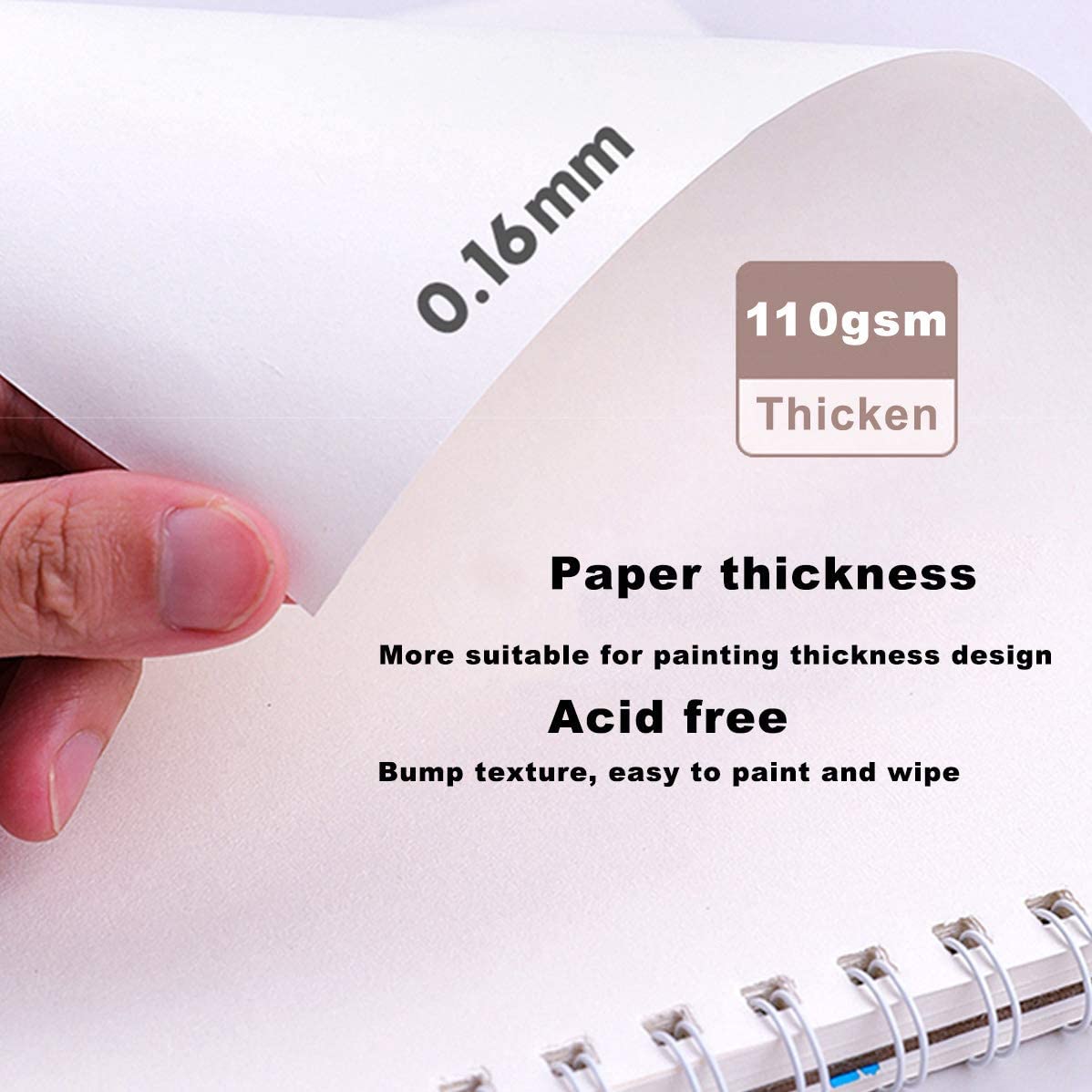 Sketch Book for Kids, 8”X11.5” 100 Pages(110gsm), Spiral Bound Artist Sketch Pad, Durable Acid Free Sketchbook for Painting