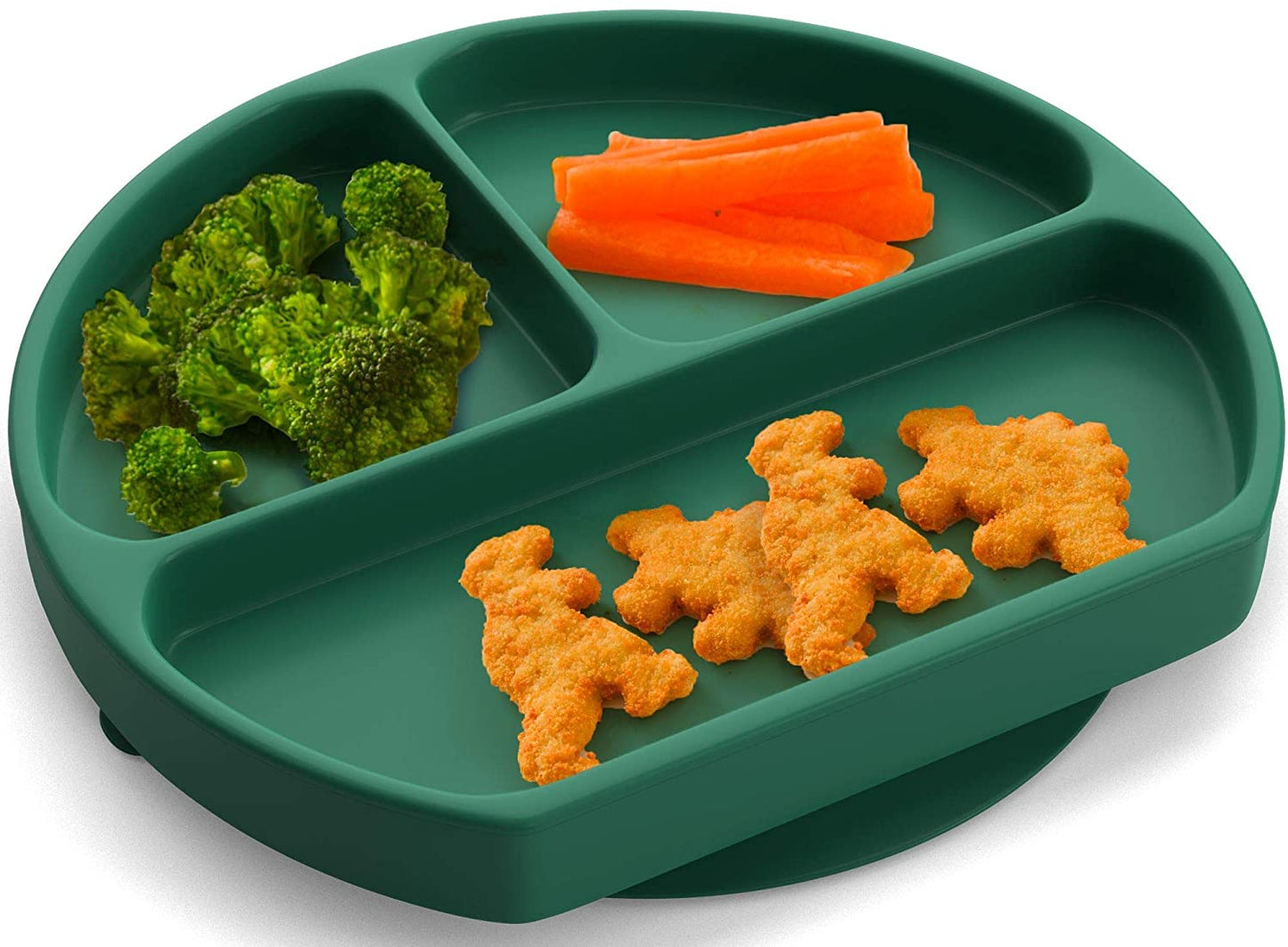 Suction Plates for Babies - Silicone Baby Plates and Toddler Plates - 3 Compartment Spill Proof for High Chair