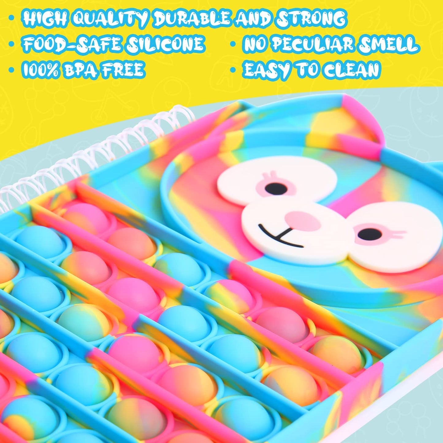 Pop Bubble Notebook Fidget Toy, Fidget Notebook for Kids