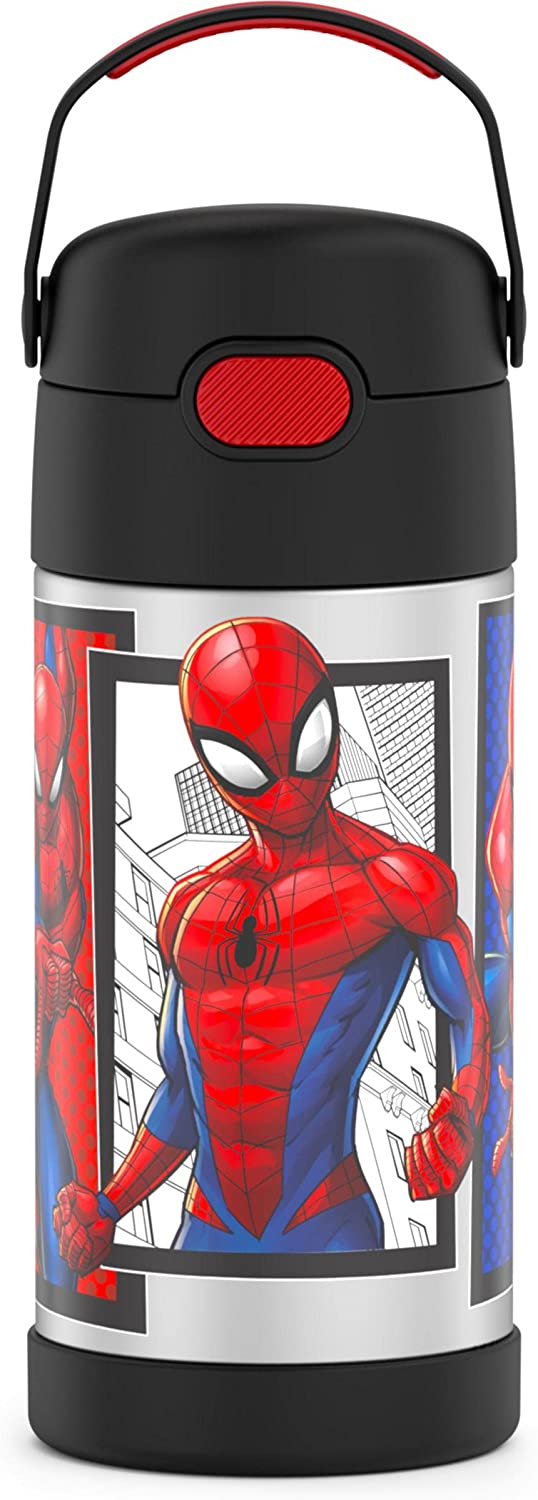 FUNTAINER 12 Ounce Stainless Steel Vacuum Insulated Kids Straw Bottle