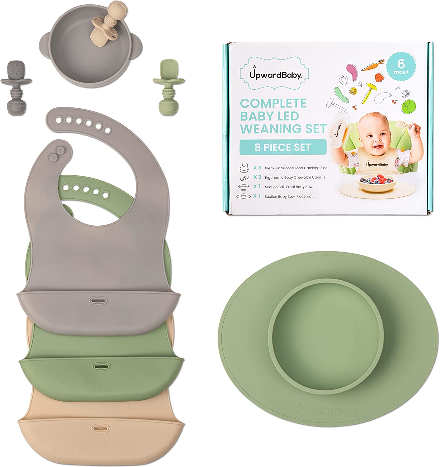 Suction Plates for Baby - Spoons Self Feeding 6 months, Suction Bowls & Silicone Plates