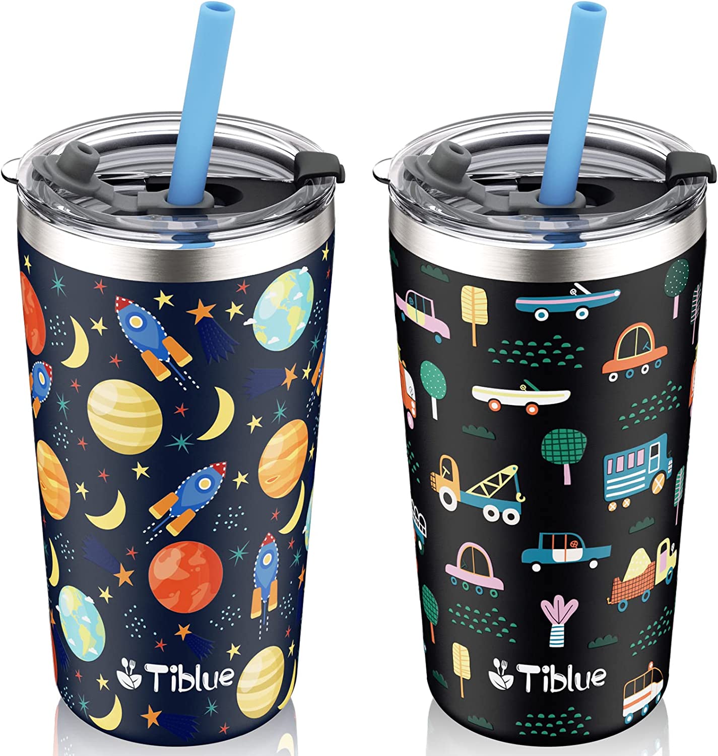 2 Pack Spill Proof Vacuum Stainless Steel Insulated Tumbler for Toddlers