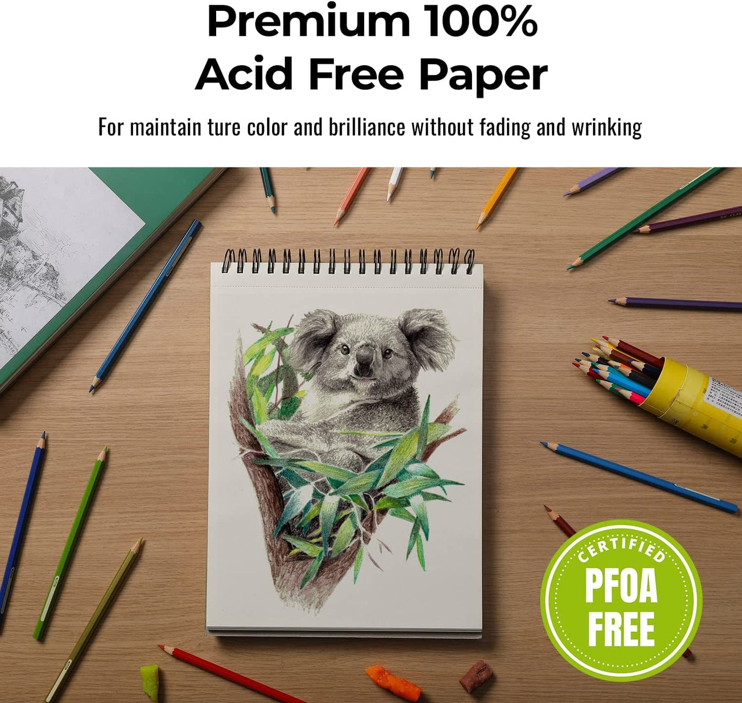 5.5X8.5” Sketch Book - 2 Pack,100 Sheets Sketch Pad, Spiral Bound Drawing Paper