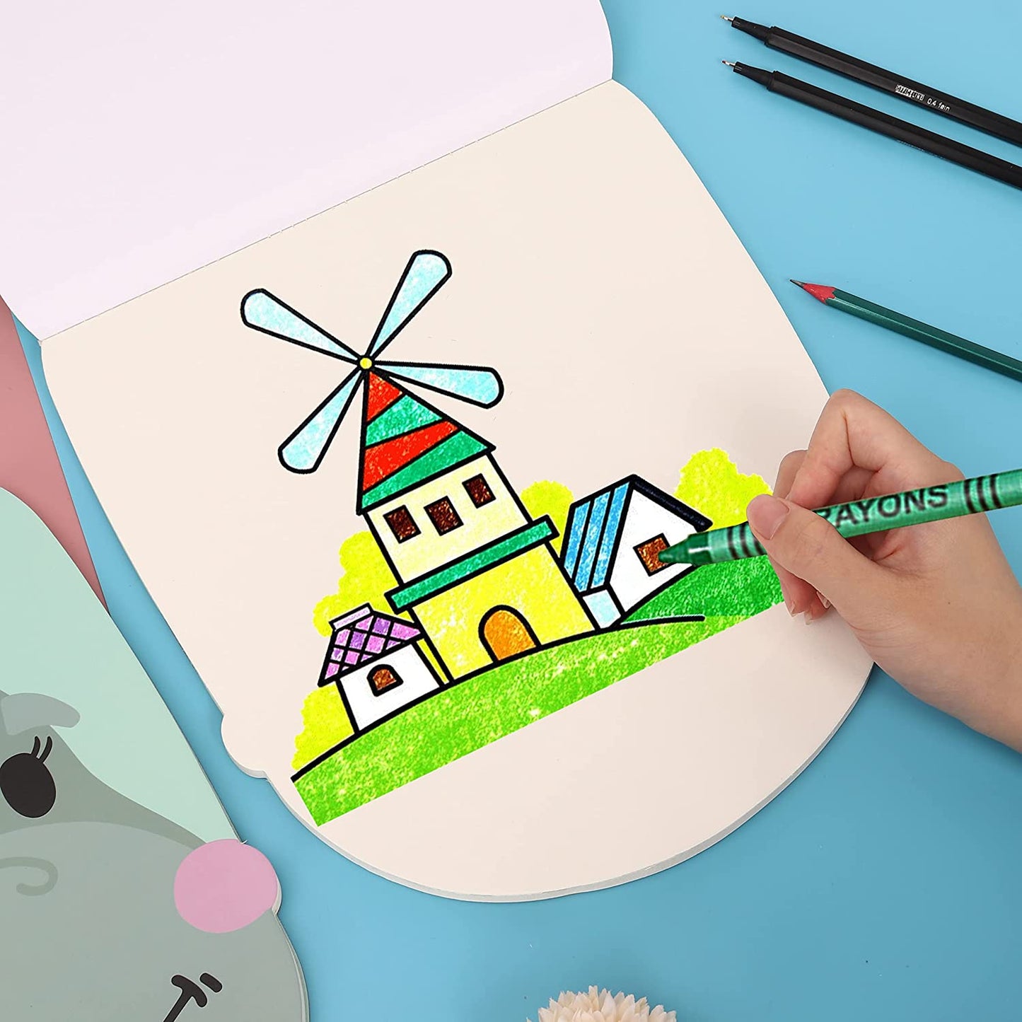 Cartoon Sketch Pad for Kids, 100 Pages (50 Sheets) Acid Free Drawing Paper for Drawing, Painting or Doodling