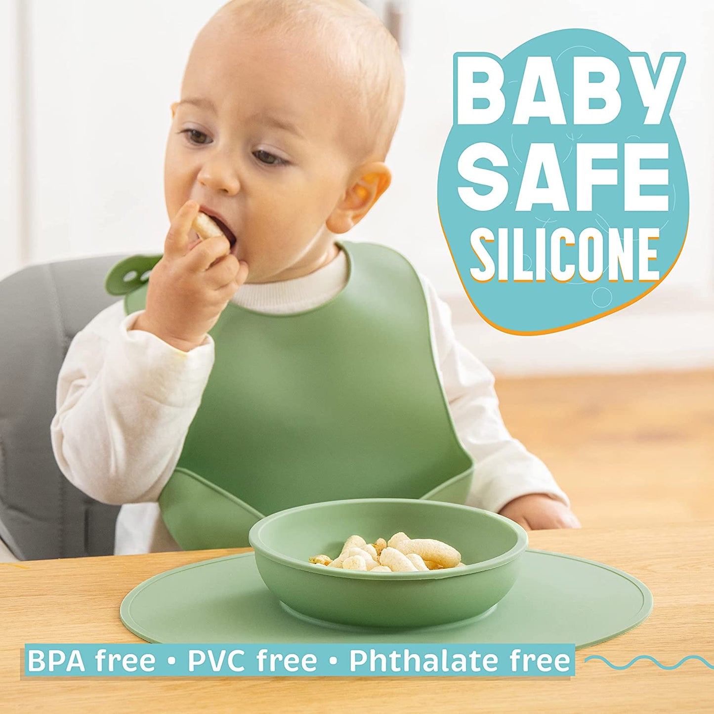 Suction Plates for Baby - Spoons Self Feeding 6 months, Suction Bowls & Silicone Plates