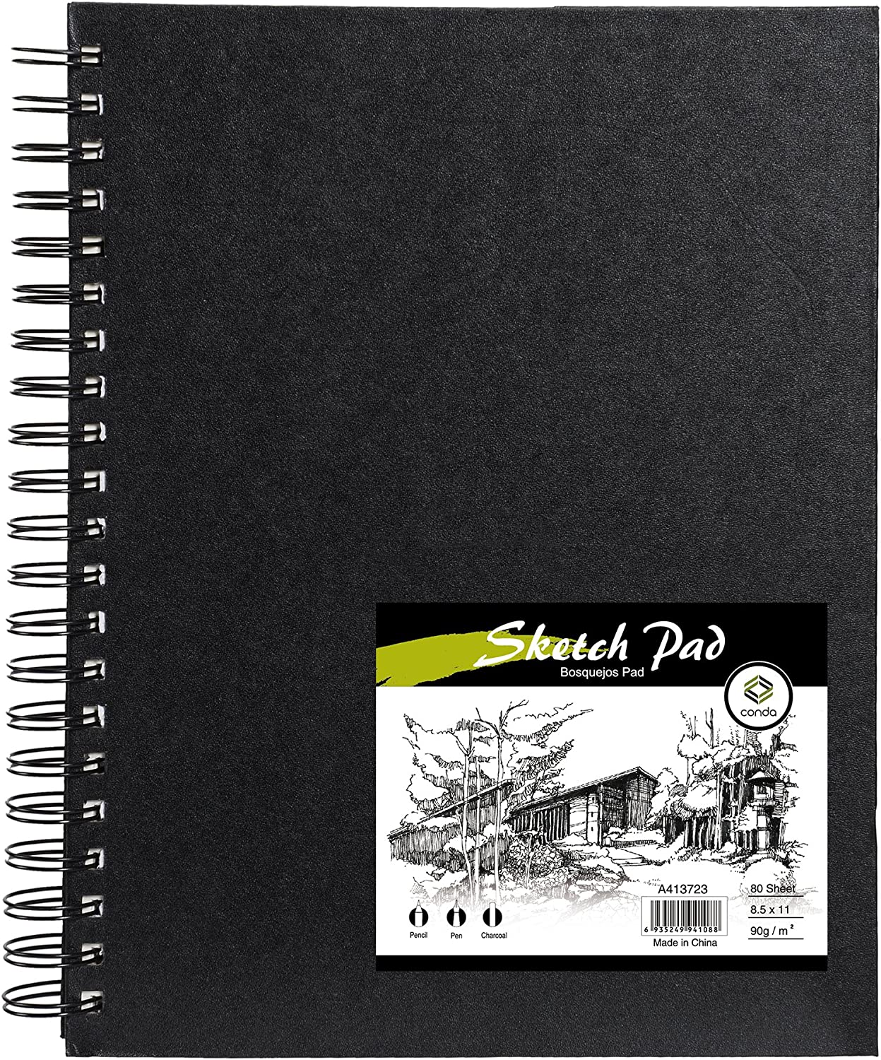 8.5"x11" Hardbound Sketch Book, Double-Sided Hardcover Sketchbook