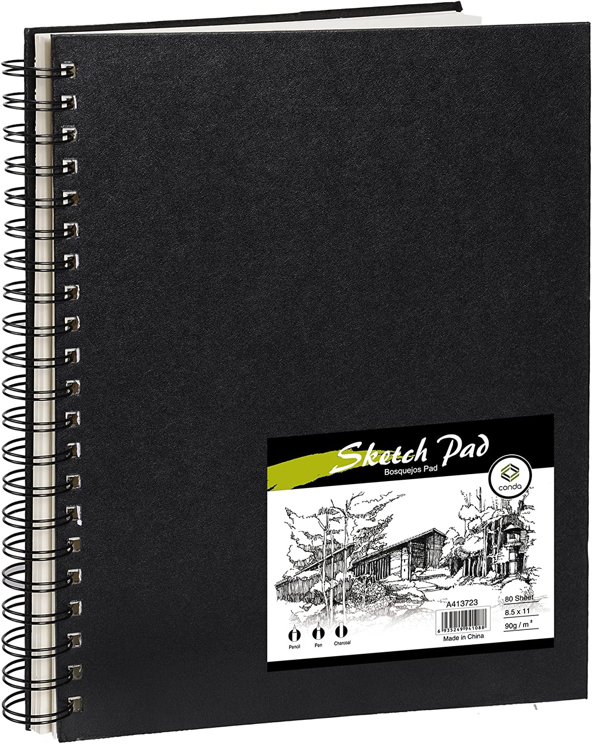 8.5"x11" Hardbound Sketch Book, Double-Sided Hardcover Sketchbook
